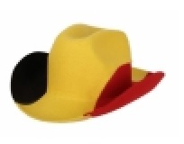 Tricolor Cowboyhoed  zwart-geel-rood