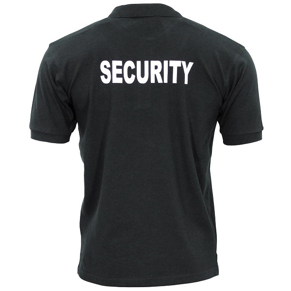Polo shirt zwart SECURITY tekst wit
