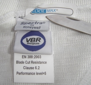 Spectra-Coolmax T-shirt Snijwerende met lange mouwen / wit VBR-Belgium