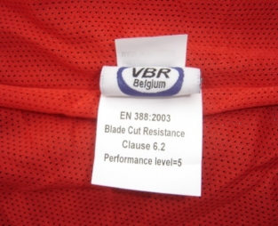 Rouge Gilet anti-coupures nylon VBR-Belgium