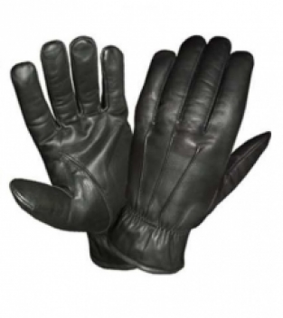 Snijwerende zwarte lederen handschoenen level 5