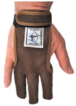 Green summer mesh shooting glove for archery