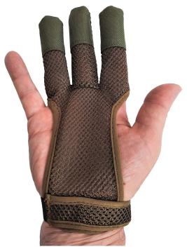 Green summer mesh shooting glove for archery