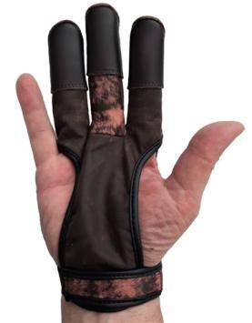 Two-Tone red-brown shooting glove for archery