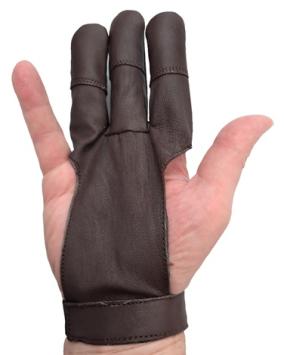 Kapri brown leather archery shooting gloves