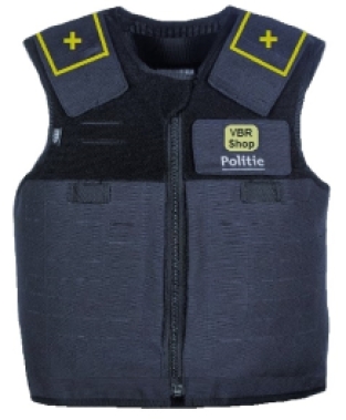 HO2-KR1-SP1 + schouders Lasercut Lokale Politie kogelwerend vest blauw