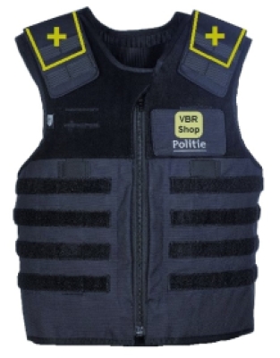 HO2-KR1-SP1 + schouders Molle Lokale Politie kogelwerend vest blauw