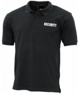 Polo shirt zwart SECURITY tekst wit