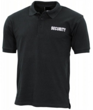 Poloshirt schwarz SECURTY weißer Text