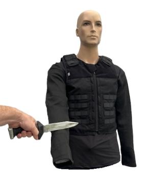 Snijwerende zachte mouwen T-shirt onderkleding zwart onder kogelvrij vest VBR-Belgium