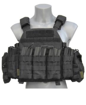 DCS 5.56 Zwart klasse 4 + zijplaten plate carrier open bungee Stand Alone