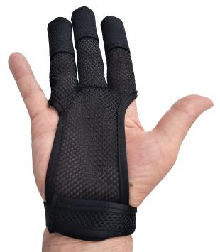 Black summer textile mesh shooting glove for archery